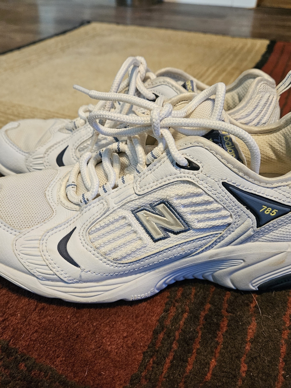 New Balance White Sneakers with Navy Accents - Picture 3 of 6